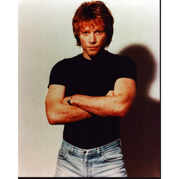 Jon Bon Jovi In Black Top And Jeans With Arms Crossed Photo Print (16 x 20) - Item # MVM55865