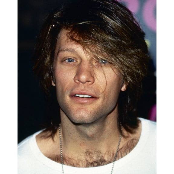 Jon Bon Jovi candid portrait in white shirt 24x36 Movie Poster HD Aluminum Wall Art