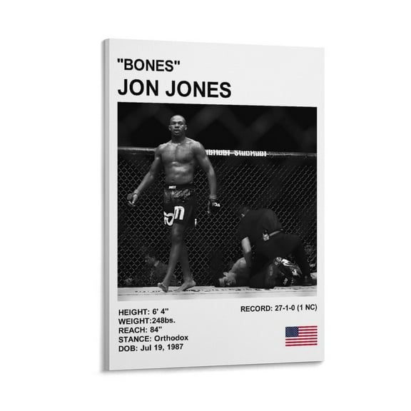 Jon Jones Poster 'Bones'Mixed Martial Arts Sports Posters (61) Artworks Picture Print Poster Wall Art Painting Canvas Gift Decor Home Posters Decorative 12x18inch(30x45cm)