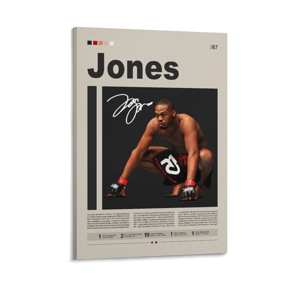 Jon Jones Poster 'Bones'Mixed Martial Arts Sports Posters (8) Artworks Canvas Poster Room Aesthetic Wall Art Prints Home Modern Decor Gifts 16x24inch(40x60cm)
