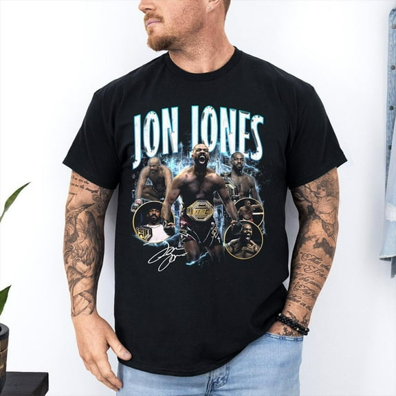 Jon Jones TT-shirt, Sports Fan Shirt, Gift for Fighters Tee,Black Color,Size M