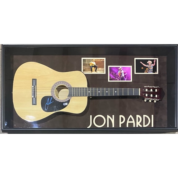 Jon Pardi Signed Natural Acoustic Guitar Framed Shadowbox Beckett Authentic