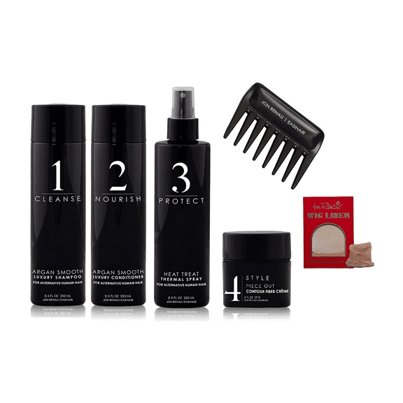 Jon Renau Human Hair Thermal 7 PC Bundle, Includes 19 Page Belle of Hope"How To Guide to Wigs" (Large Kit)