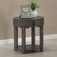 thumbnail image 1 of Jonah 20" Light Brown MDF End Table with 2 USB Ports and Round Tabletop, 1 of 5