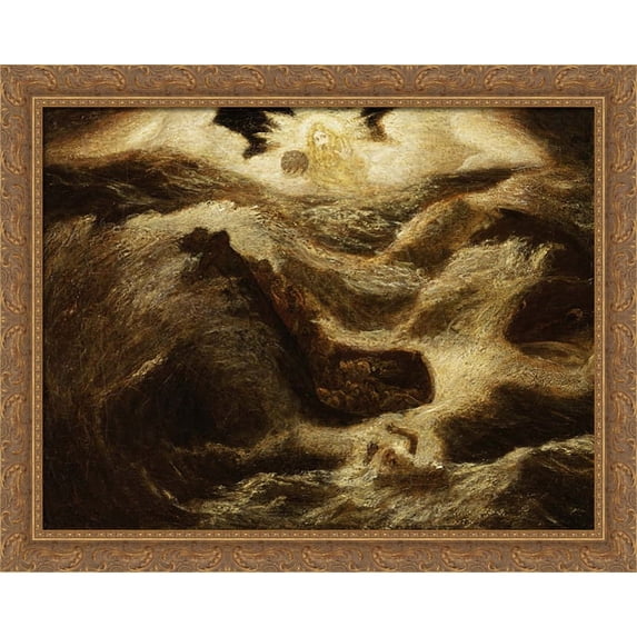 Jonah 34x28 Large Gold Ornate Wood Framed Canvas Art by Albert Pinkham Ryder