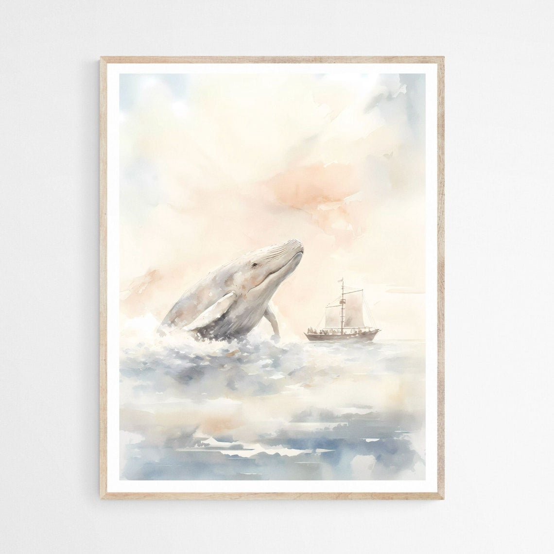 Jonah And The Whale Wall Art Print, Biblical Big Fish Story And ...