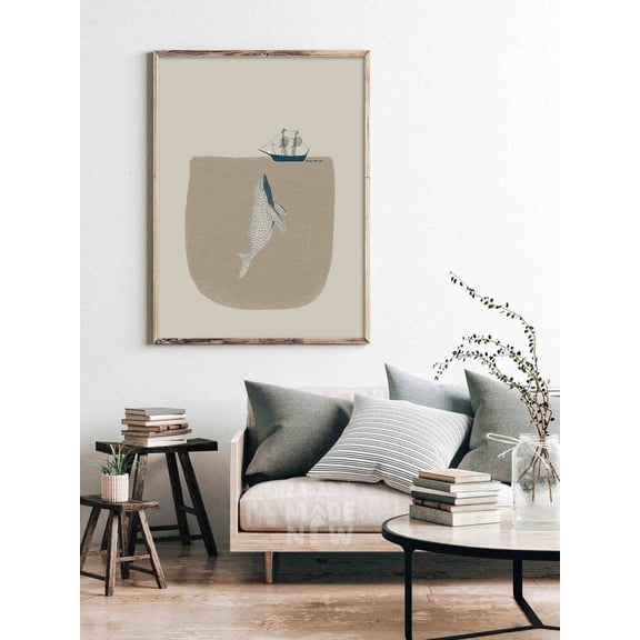 Jonah Big Fish Scripture Poster, Unframed Paper Poster 8x10in