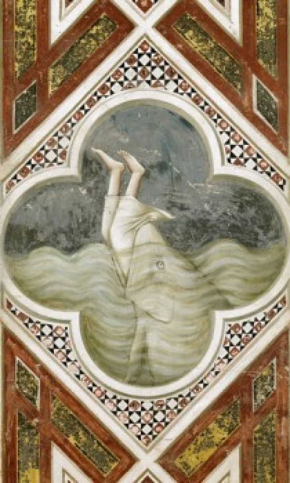 Jonah and the Whale Giotto di Bondone (c 1266-1337 Florentine) Fresco Arena Chapel Cappella degli Scrovegni Padua Canvas Art - Giotto di Bondone (24 x 36)
