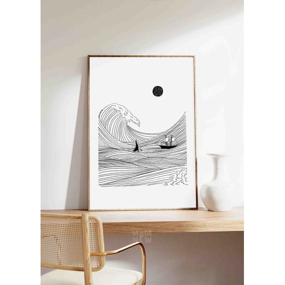 Jonah and the Great Fish Poster, Unframed Paper Poster 8x10in