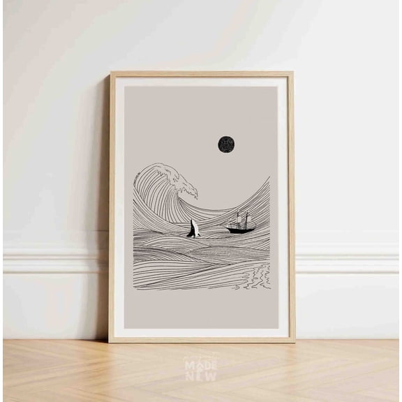 Jonah and the Great Fish Poster, Unframed Paper Poster 8x10in
