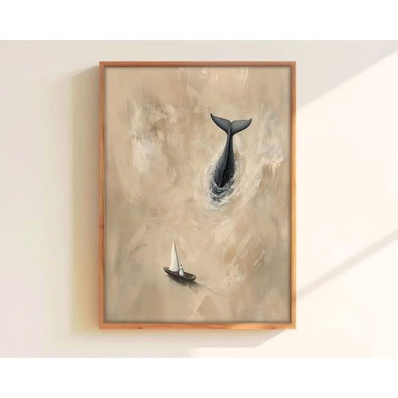 Jonah and the Whale Art Jonah and the Big Fish Jesus Bible Art Christian Decor, Unframed Paper Poster 8x10in