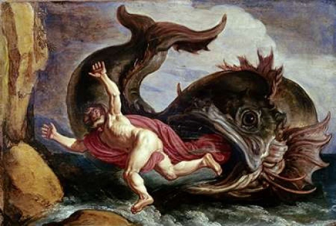 Jonah and the Whale Canvas Art - Pieter Lastman (20 x 28)