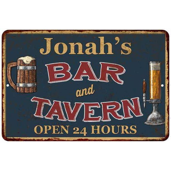 Jonah's Green Bar & Tavern Rustic Sign 12 x 18 Matte Finish Metal 112180047211
