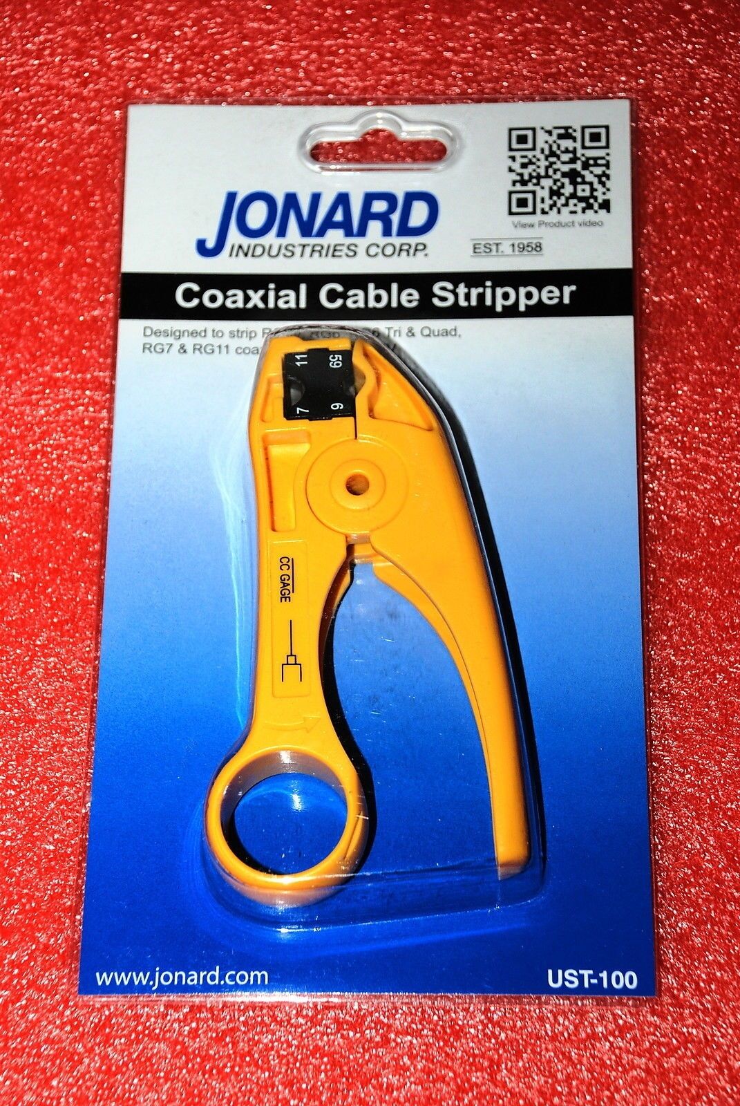 Jonard Coax Cable Strip Tool Ust100 Prep RG59 RG6 Tri Quad Rg7/11 New