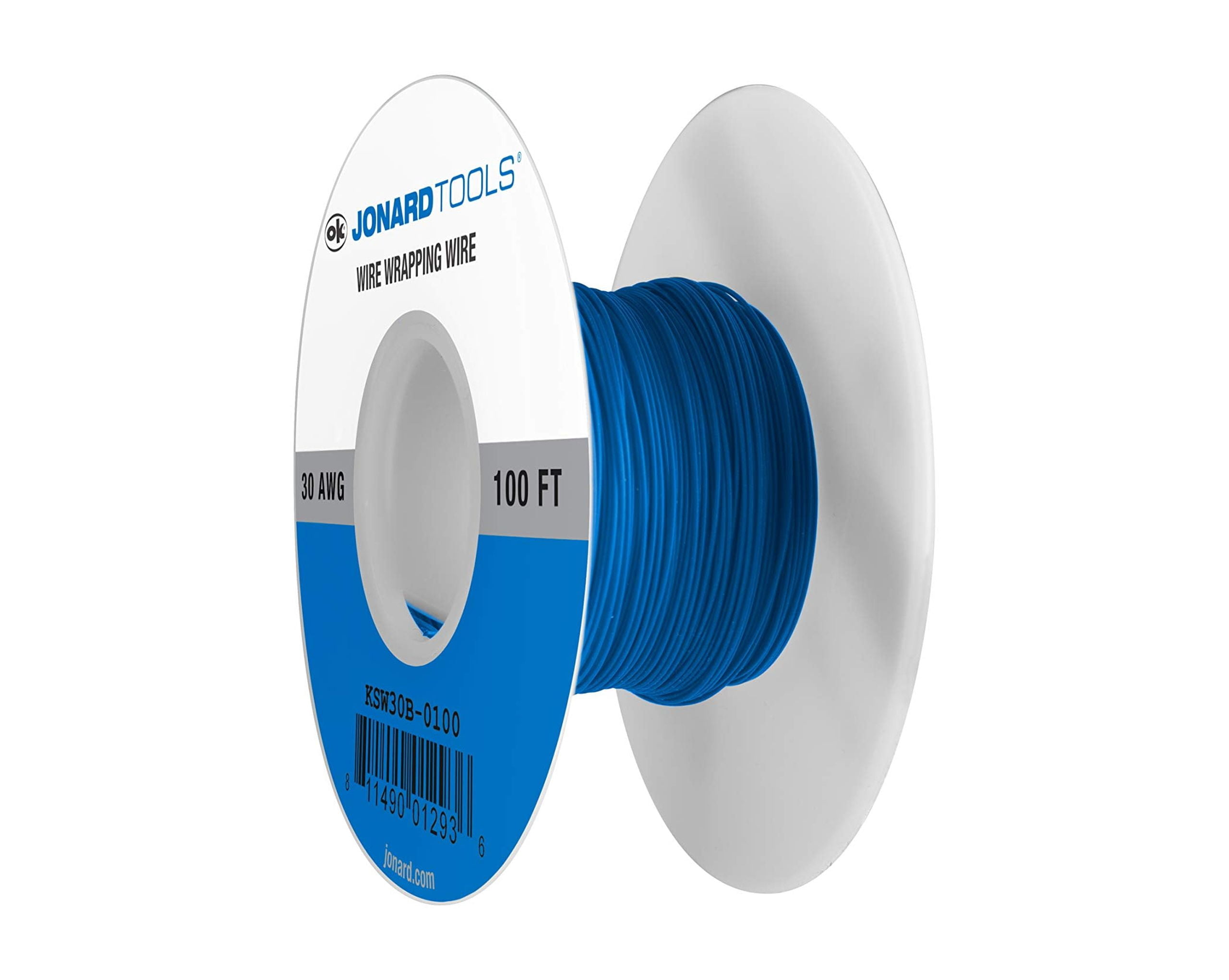 Jonard Tools KSW30B-0100 Blue Insulated Kynar Copper Wire Roll, Low ...