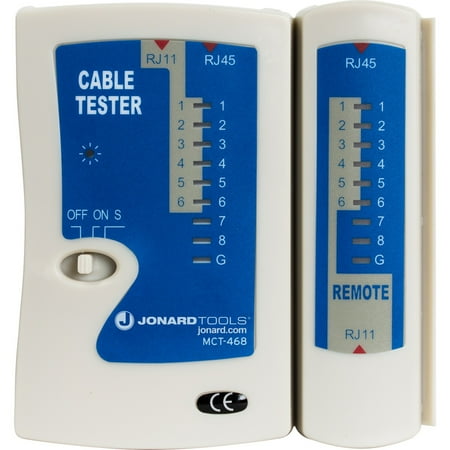 Jonard Tools MCT-468 Modular Cable Tester for RJ45, RJ12, and RJ11 Phone Line Cables