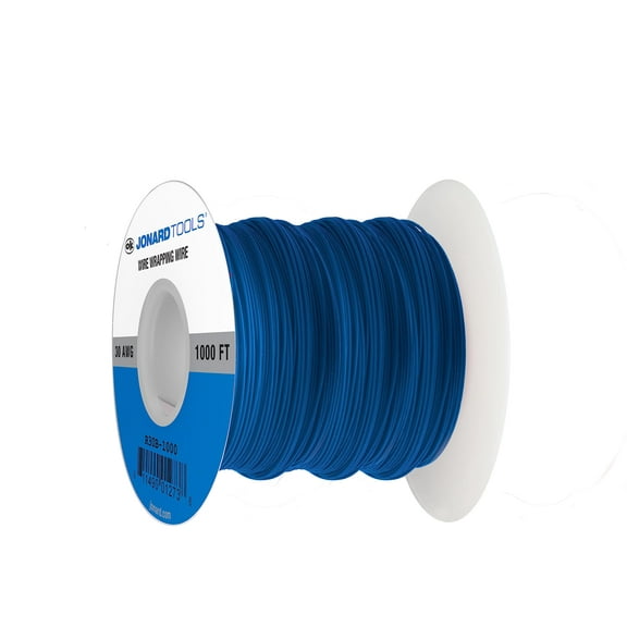 Jonard Tools R30B-1000 Blue Insulated Kynar Copper Wire Roll, 30 AWG, 1000 ft Length CA2
