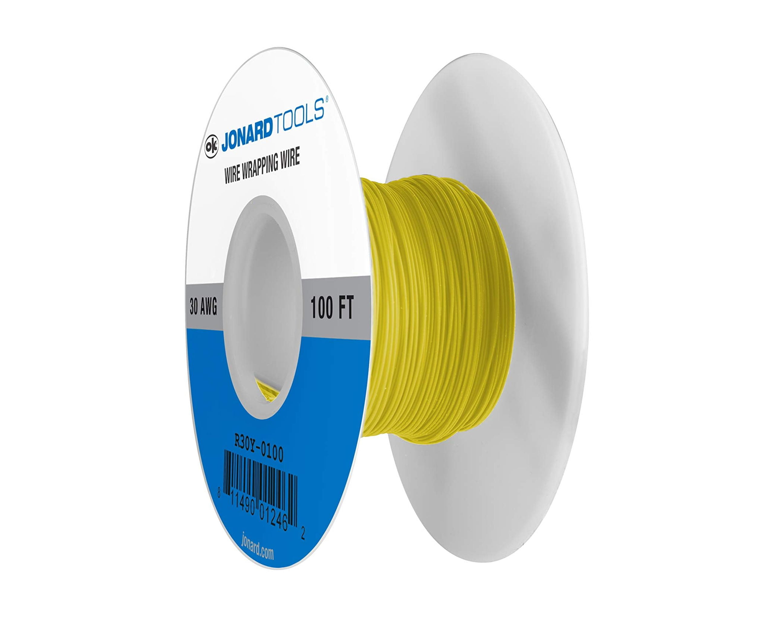 Jonard Tools R30Y-0100 Yellow Insulated Kynar Copper Wire Roll, 30 AWG ...