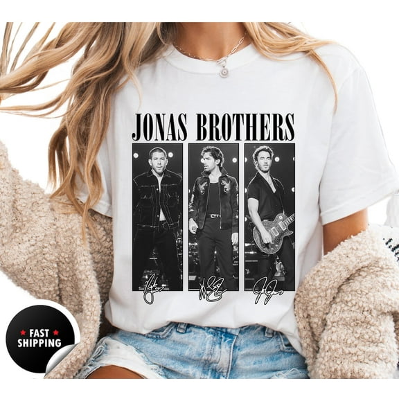 Jonas Bros 20th Annivesary Tour 2025 Shirt, Vintage Jonas Brothers Tour Shirt, Jonas Brother Merch, Jonas Brother Unisex T-shirt ,White Color,Size L