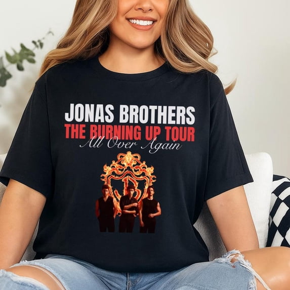 Jonas Brothers Burning Up Tour 2026 T-Shirt, Burning Up All Over Again Tee