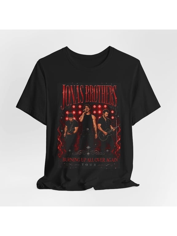 Jonas Brothers Burning Up Tour Red T-shirt Sizes S-5XL