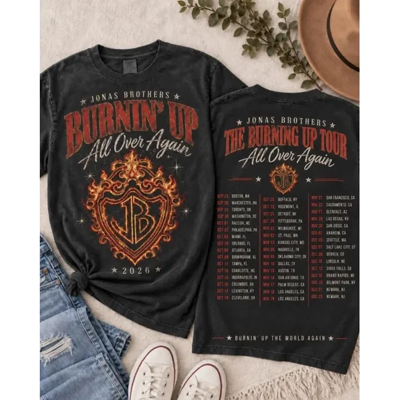Jonas Brothers Burning Up Tour T-shirt Sizes S-5XL