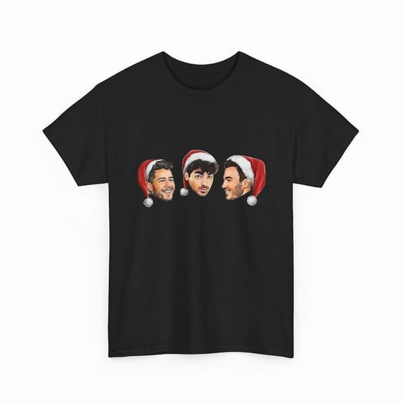 Jonas Brothers Christmas Sweater Style T-Shirt,Black Color,Size XL