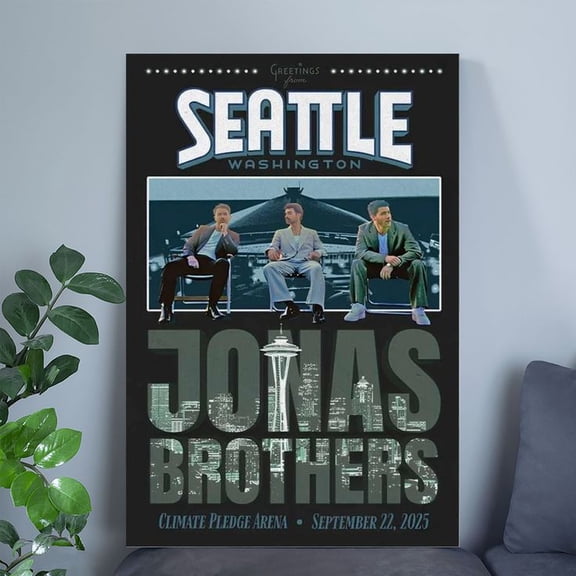 Jonas Brothers Poster 2025 Seattle WA Climate Pledge Arena Concert Size 24''x36'' Googate