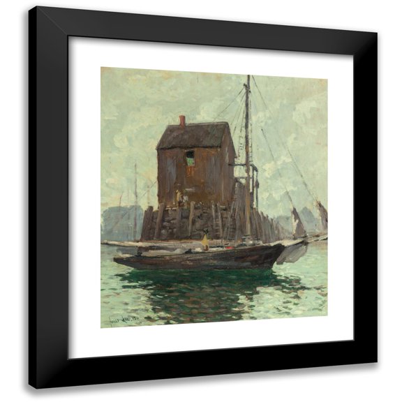 Jonas Lie 12x14 Black Modern Framed Museum Art Print Titled - Low Tide (1911)