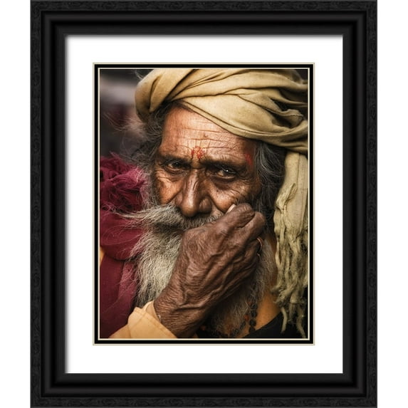 Jonas, Nadav 19x24 Black Ornate Wood Framed with Double Matting Museum Art Print Titled - Red And Yellow