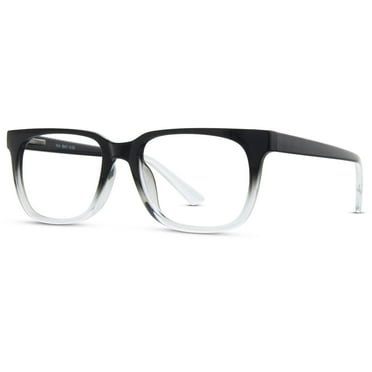 Jonas Paul Eyewear Unisex Full Rim Blue Light Reading Glasses, Black/Crystal Fade