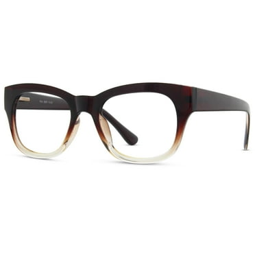 Jonas Paul Eyewear Blue Light Glasses, Brown / Crystal Fade, Magnifying Acrylic Lens, Unisex