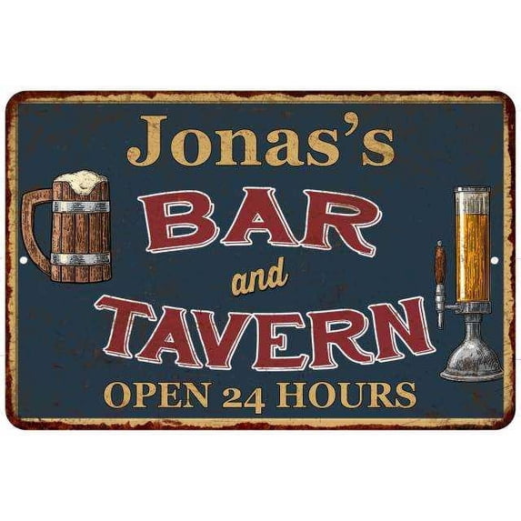 Jonas's Green Bar & Tavern Rustic Sign 8 x 12 Matte Finish Metal 108120047296