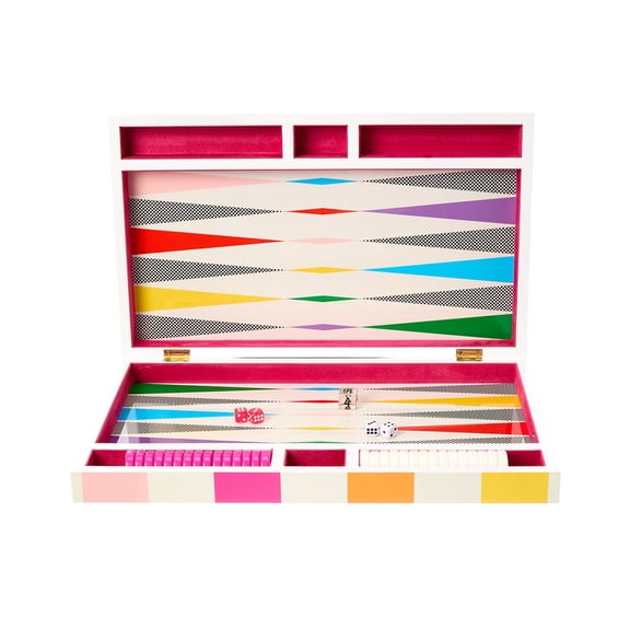 Jonathan Adler Checkerboard Backgammon Set, ns, Multicolor