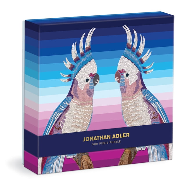 Tropical Chic Parrots 500-Piece Square Puzzle in Vivid Colors