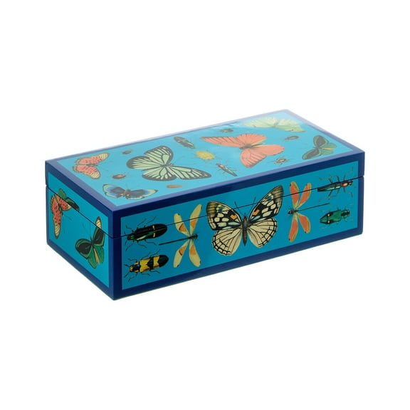 Jonathan Adler Small Lacquer Botanist Box, Blue