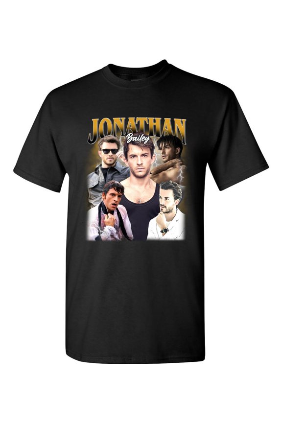 Jonathan Bailey T-Shirt Actor Tribute Graphic with Retro Style, for men & women, up to size 5XL