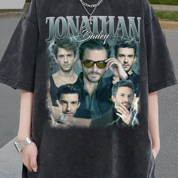 Jonathan Bailey Vintage Unisex T-Shirt, Dynamic Graphic Comfort Colors Tee with Male Portrait Collage