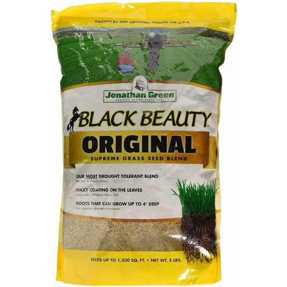 Jonathan Green Black Beauty Grass Seed Blend - Drought-Tolerant, Full Sun - 5 Lbs, 1500 Sq Ft