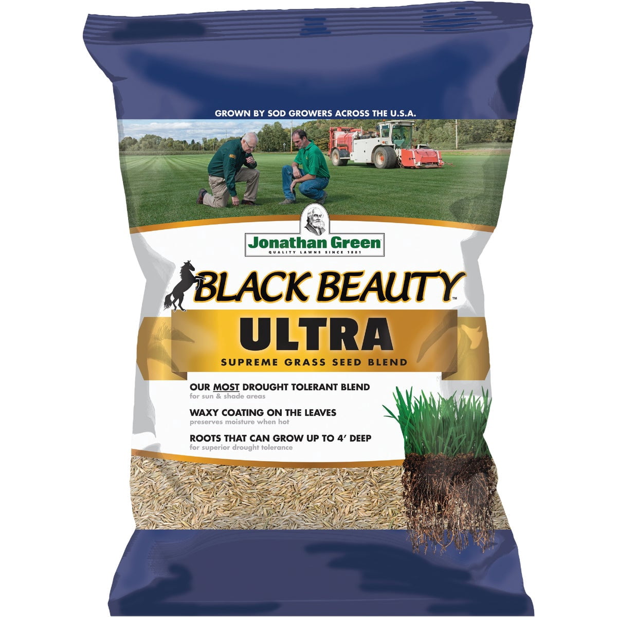 Jonathan Green Black Beauty Ultra Grass Seed Mix - Drought Tolerant, Partial Shade - 25 Lb, 2 Pack