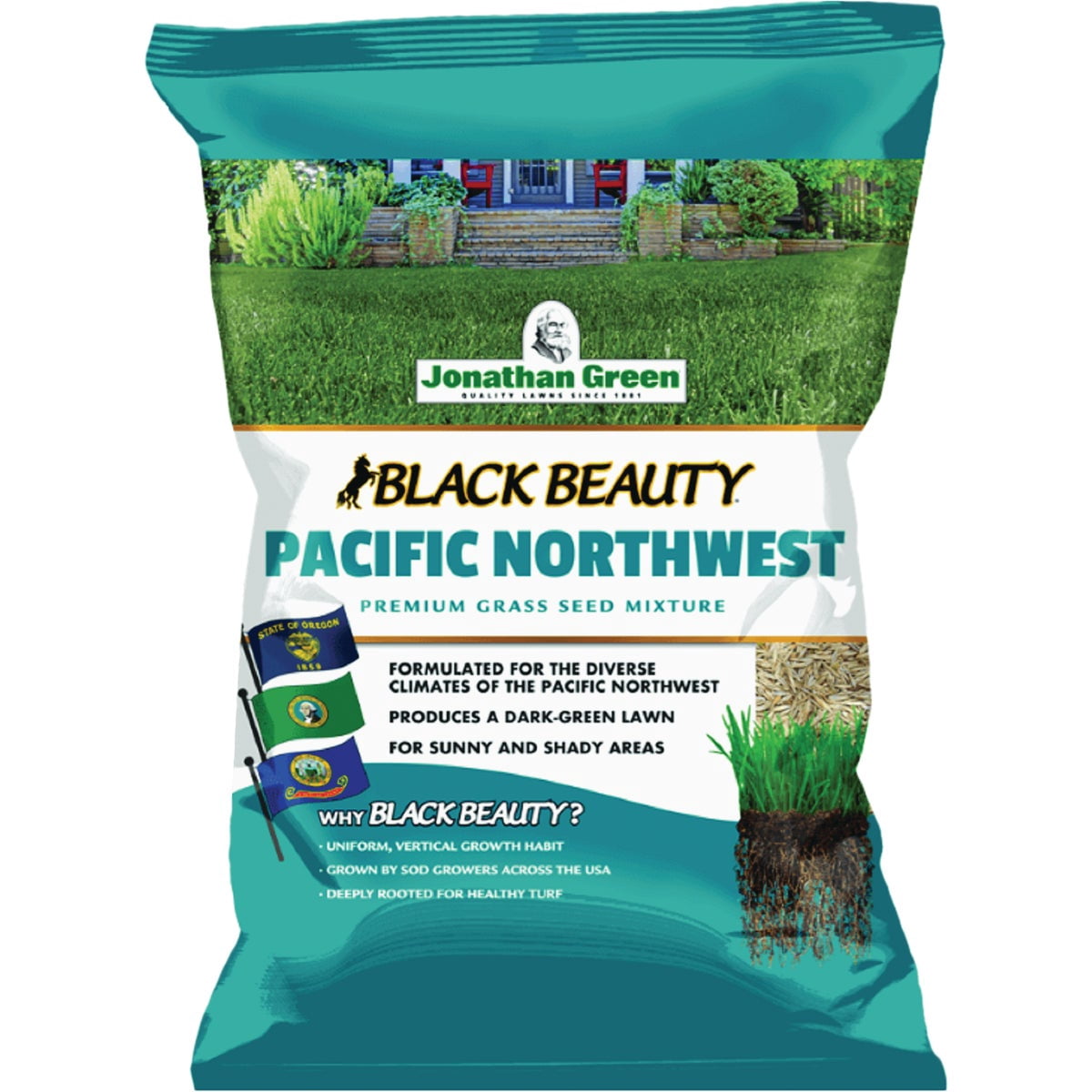 Jonathan Green Black Beauty Pacific Northwest Grass Seed Mixture - Cool Season - 3 lb