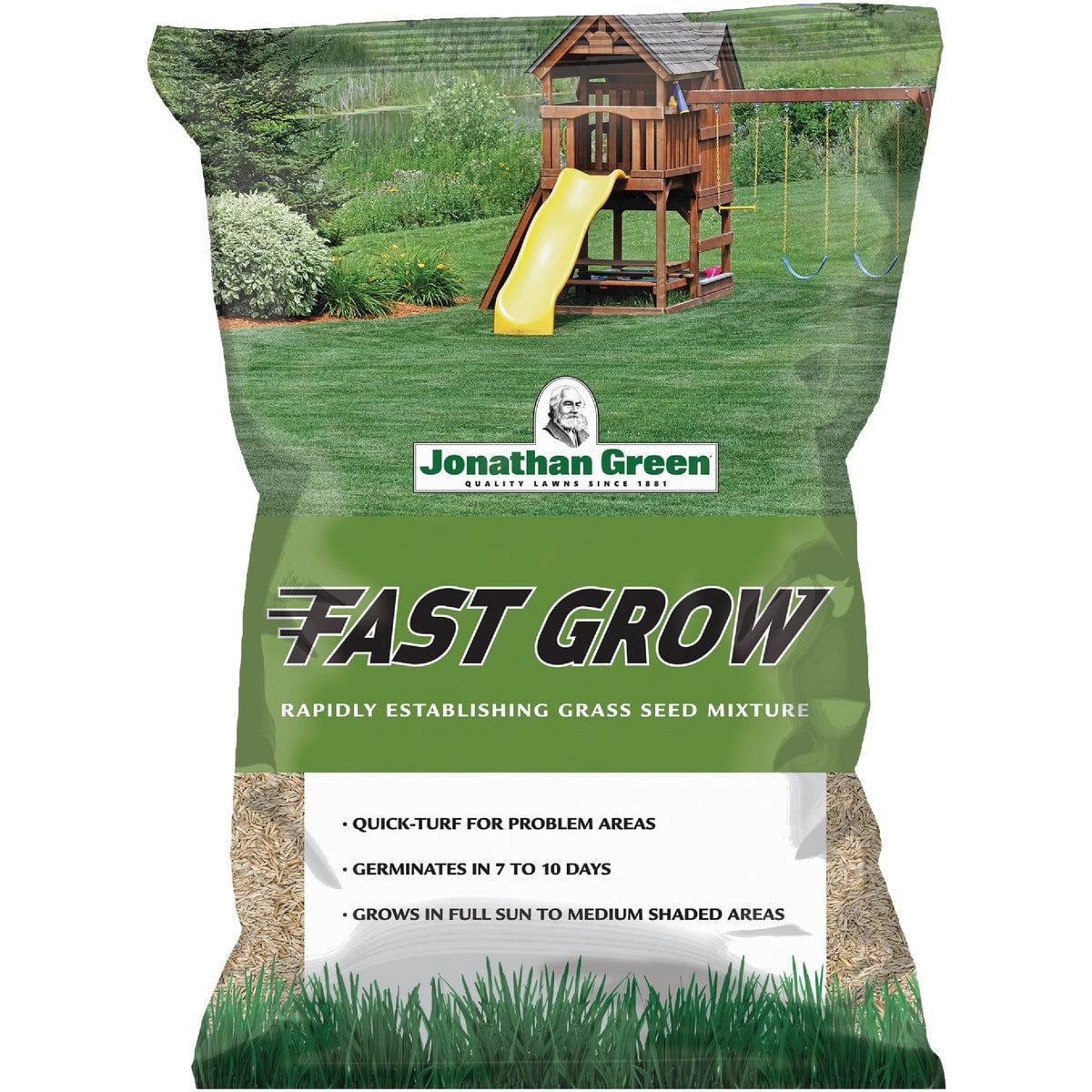Jonathan Green Fast Grow Grass Seed Mixture - Fast-Growing, Full Sun - 25 Lbs, Up to 12,500 Sq Ft