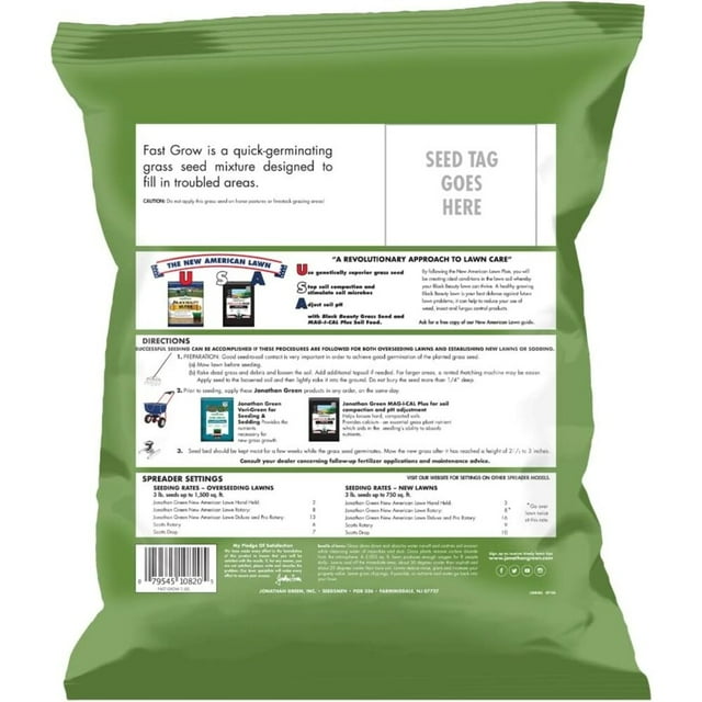 Jonathan Green (10820) Fast Grow Grass Seed Mixture, 3lb bag, 2 Pack