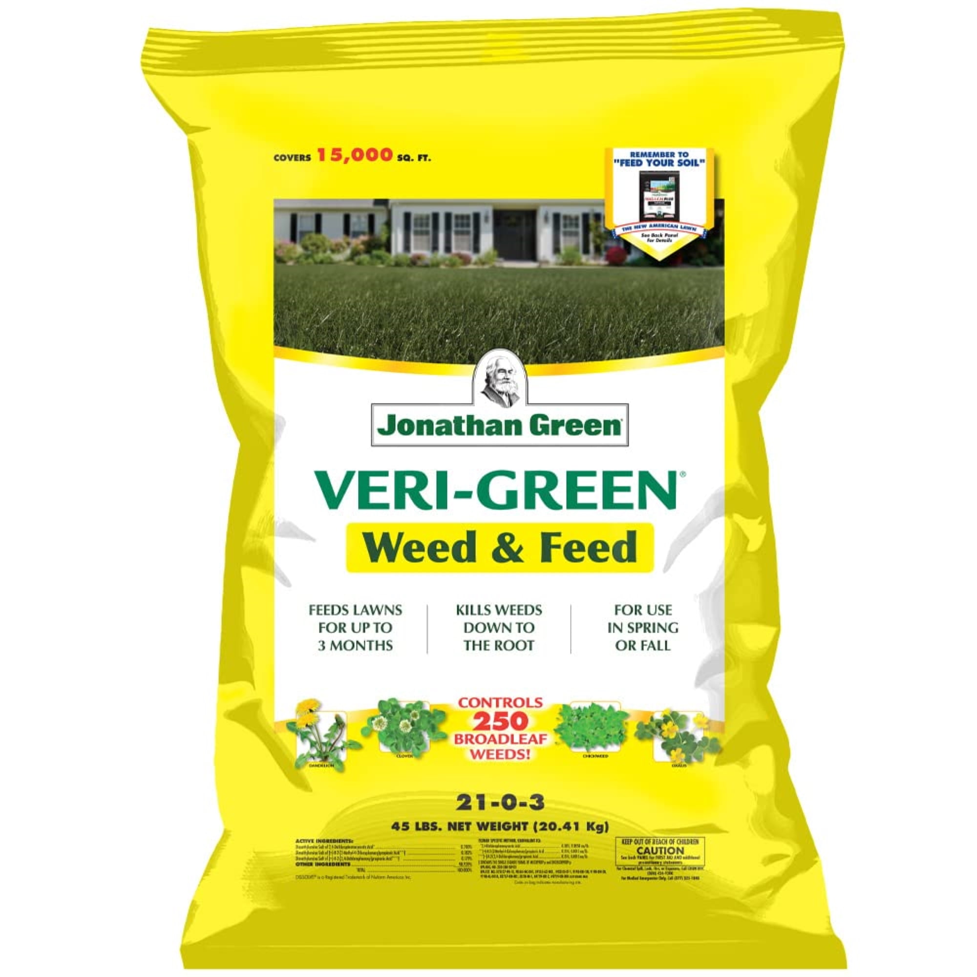 Jonathan Green 16003 Veri-Green Weed & Feed - 21-0-3 Grass Fertilizer ...