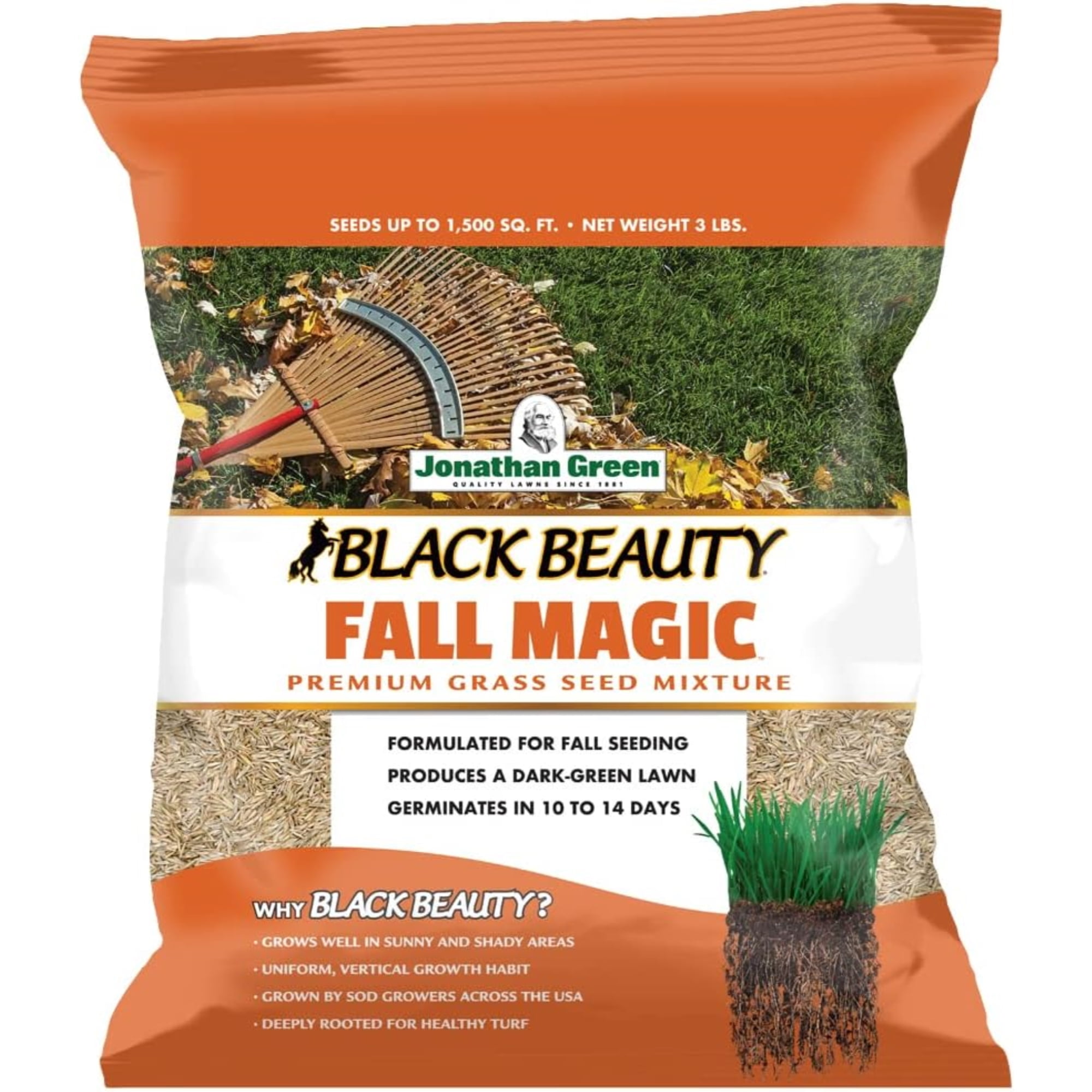 Jonathan Green Black Beauty 3lb Fall Magic Seed 10765 — Residential Use, Standard Application