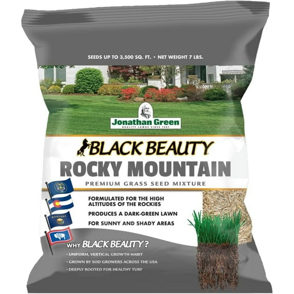 Black Beauty Rocky Mountain Colorado Lawn Grass Seed, 7lb