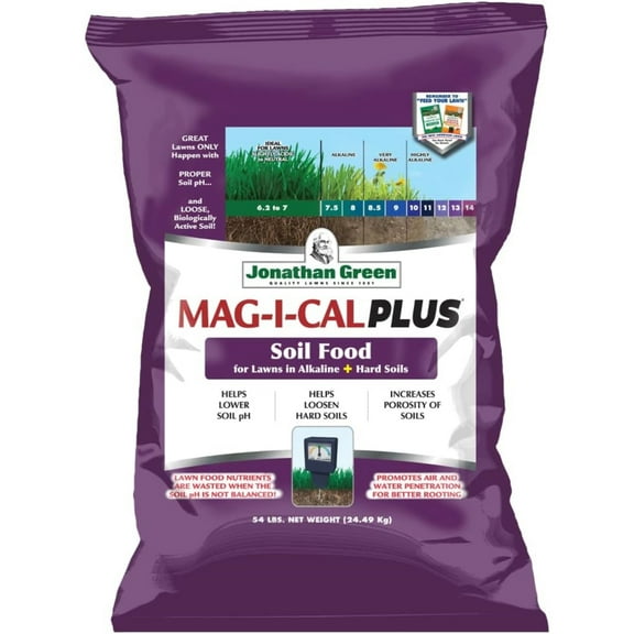 Jonathan Green 11357 Mag-I-Cal Plus Soil Food for Lawns in Alkaline & Hard Soils - Soil Amendment for Grass 15,000 Sq. Ft.