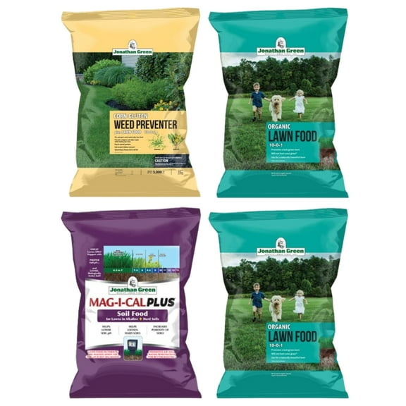 Jonathan Green Natural Annual Lawn Care Program for Alkaline Soil, 5M (Covers 5,000 sq ft) Pack of 4