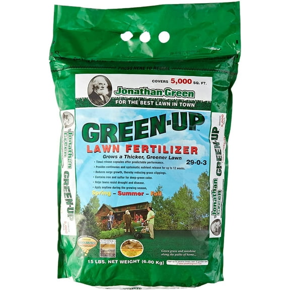 Jonathan Green Green Up Fertilizer - Controlled Release, Synthetic, Outdoor Lawn Use - 5M  Outdoor & Indoor Plant Use, Easy Application