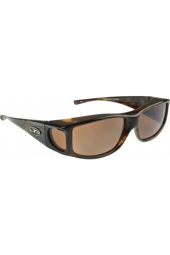 Fitovers Large Jett Brown Marble Polarized Amber Sunglasses